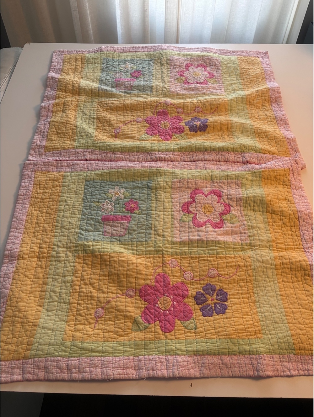 Vintage Handmade Floral Patchwork pillow shams
